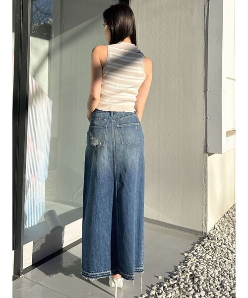 GYDA（ジェイダ）の「ボーダーノースリPOLOニットトップス（ニット/セーター・レディース・ピンク/ベージュ/オフホワイト・FREE）」の8枚目の写真