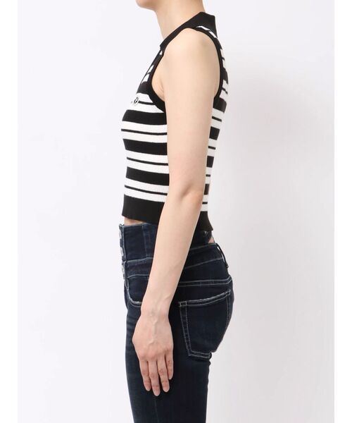 GYDA（ジェイダ）の「ボーダーノースリPOLOニットトップス（ニット/セーター・レディース・ピンク/ベージュ/オフホワイト・FREE）」の15枚目の写真