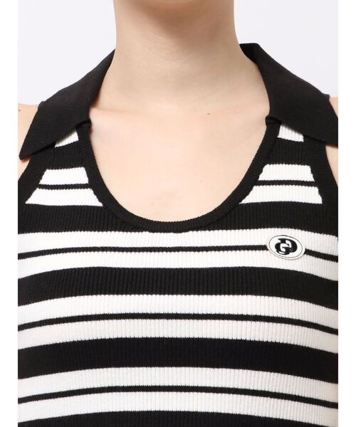 GYDA（ジェイダ）の「ボーダーノースリPOLOニットトップス（ニット/セーター・レディース・ピンク/ベージュ/オフホワイト・FREE）」の17枚目の写真