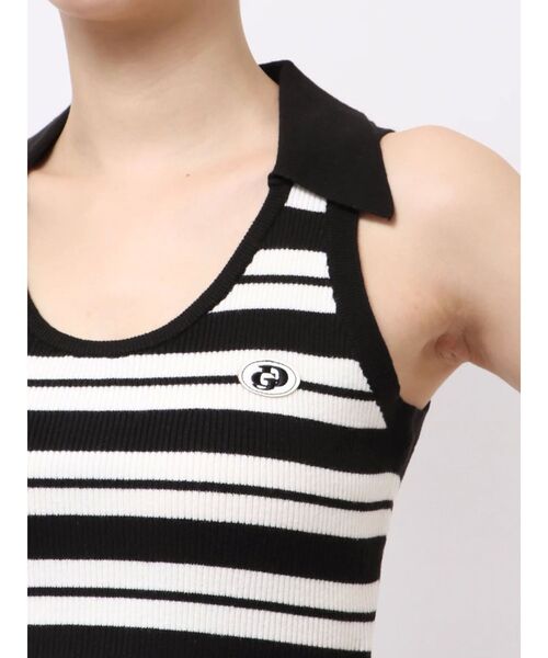 GYDA（ジェイダ）の「ボーダーノースリPOLOニットトップス（ニット/セーター・レディース・ピンク/ベージュ/オフホワイト・FREE）」の18枚目の写真