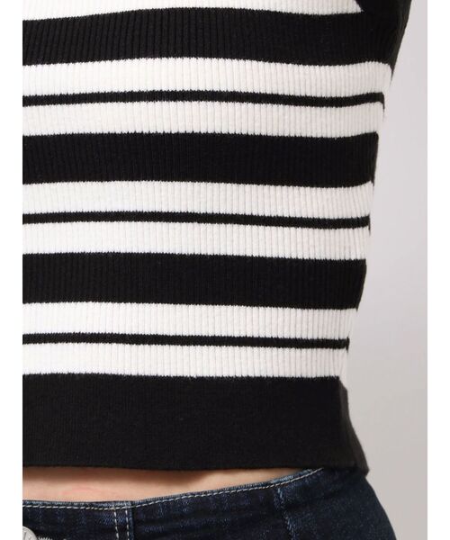 GYDA（ジェイダ）の「ボーダーノースリPOLOニットトップス（ニット/セーター・レディース・ピンク/ベージュ/オフホワイト・FREE）」の19枚目の写真