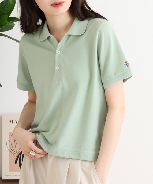 JEMORGAN（ジェーイーモーガン）の「JEMORGAN カノコ リブラインポロ（ポロシャツ・レディース・グリーン系/ブラック/ホワイト/チャコール/レッド/イエロー/ネイビー・F）」の5枚目の写真