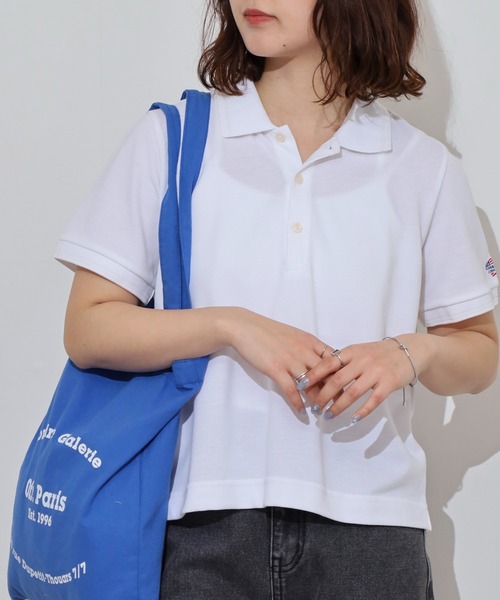 JEMORGAN（ジェーイーモーガン）の「JEMORGAN カノコ リブラインポロ（ポロシャツ・レディース・グリーン系/ブラック/ホワイト/チャコール/レッド/イエロー/ネイビー・F）」の2枚目の写真