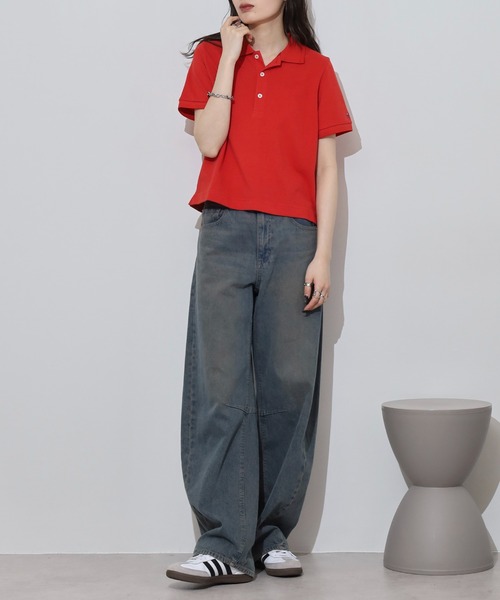 JEMORGAN（ジェーイーモーガン）の「JEMORGAN カノコ リブラインポロ（ポロシャツ・レディース・グリーン系/ブラック/ホワイト/チャコール/レッド/イエロー/ネイビー・F）」の19枚目の写真