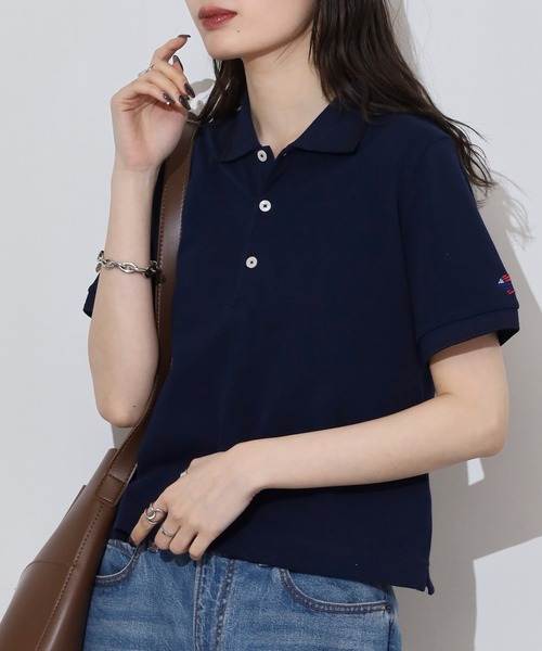 JEMORGAN（ジェーイーモーガン）の「JEMORGAN カノコ リブラインポロ（ポロシャツ・レディース・グリーン系/ブラック/ホワイト/チャコール/レッド/イエロー/ネイビー・F）」の12枚目の写真