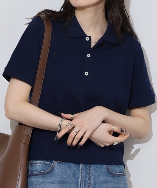 JEMORGAN（ジェーイーモーガン）の「JEMORGAN カノコ リブラインポロ（ポロシャツ・レディース・グリーン系/ブラック/ホワイト/チャコール/レッド/イエロー/ネイビー・F）」の13枚目の写真