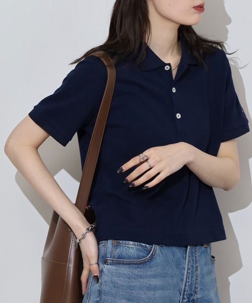 JEMORGAN（ジェーイーモーガン）の「JEMORGAN カノコ リブラインポロ（ポロシャツ・レディース・グリーン系/ブラック/ホワイト/チャコール/レッド/イエロー/ネイビー・F）」の14枚目の写真