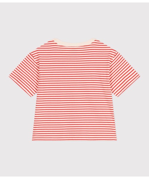 PETIT BATEAU(プチバトー)の「半袖Tシャツ(Tシャツ/カットソー・レディース・ホワイト×レッド・X-SMALL/SMALL/MEDIUM/LARGE)」の5枚目の写真