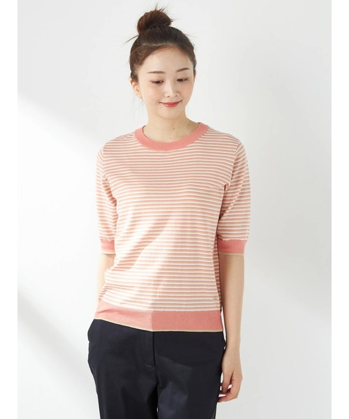 McGREGOR（マックレガー）の「マルチボーダーニット（ニット/セーター・レディース・ライム/スモークピンク/ネイビー・M/L）」の3枚目の写真