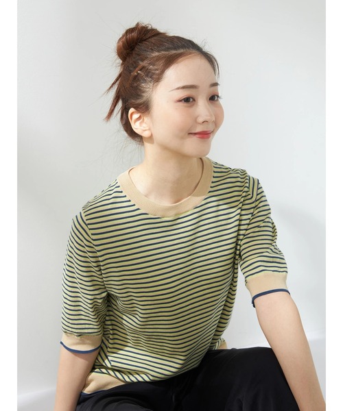 McGREGOR（マックレガー）の「マルチボーダーニット（ニット/セーター・レディース・ライム/スモークピンク/ネイビー・M/L）」の18枚目の写真