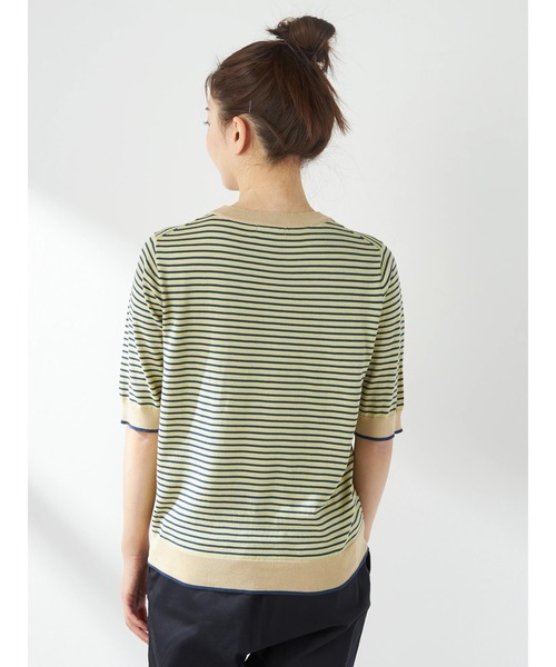 McGREGOR（マックレガー）の「マルチボーダーニット（ニット/セーター・レディース・ライム/スモークピンク/ネイビー・M/L）」の6枚目の写真