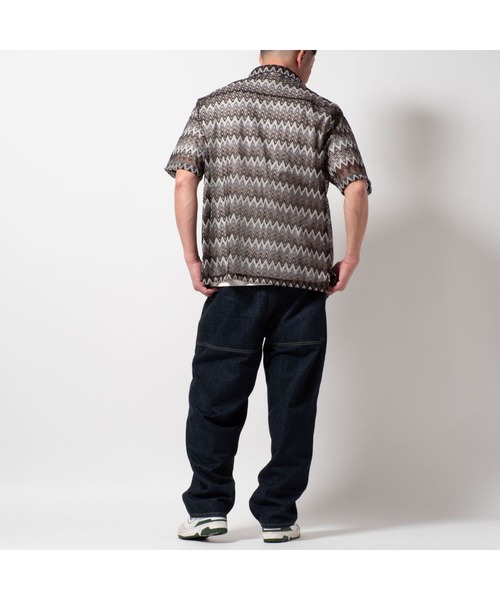 BAYBLO（ベイブロ）の「(SA) レースシアー 総柄 半袖シャツ（シャツ/ブラウス・メンズ・ホワイト系その他/レッド系その他/グリーン系その他/ブラウン系その他・L/M/LL）」の9枚目の写真