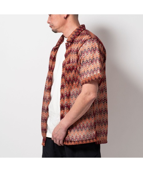 BAYBLO（ベイブロ）の「(SA) レースシアー 総柄 半袖シャツ（シャツ/ブラウス・メンズ・ホワイト系その他/レッド系その他/グリーン系その他/ブラウン系その他・L/M/LL）」の16枚目の写真