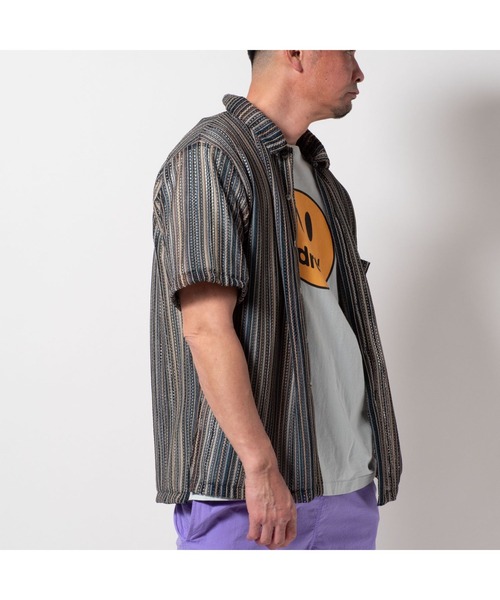 BAYBLO（ベイブロ）の「(SA) レースシアー 総柄 半袖シャツ（シャツ/ブラウス・メンズ・ホワイト系その他/レッド系その他/グリーン系その他/ブラウン系その他・L/M/LL）」の22枚目の写真