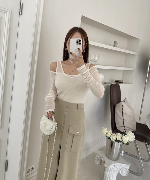 Doula Doula（ドゥーラドゥーラ）の「フロントジップスリットカーゴスカート（スカート・レディース・カーキ/ブラック・M/S）」の14枚目の写真