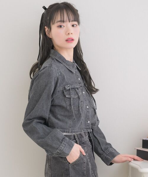 ems excite（エムズエキサイト）の「リボン付デニムSH（シャツ/ブラウス・レディース・インディゴブルー/ブラック/ホワイト系その他・FREE）」の22枚目の写真