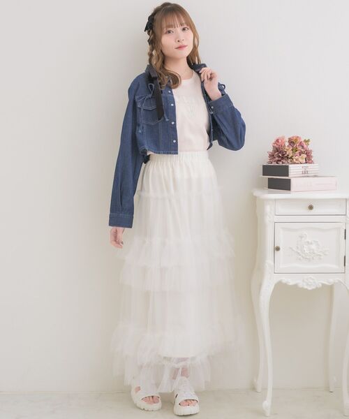 ems excite（エムズエキサイト）の「リボン付デニムSH（シャツ/ブラウス・レディース・インディゴブルー/ブラック/ホワイト系その他・FREE）」の19枚目の写真