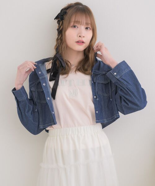 ems excite（エムズエキサイト）の「リボン付デニムSH（シャツ/ブラウス・レディース・インディゴブルー/ブラック/ホワイト系その他・FREE）」の15枚目の写真