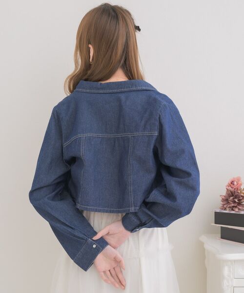 ems excite（エムズエキサイト）の「リボン付デニムSH（シャツ/ブラウス・レディース・インディゴブルー/ブラック/ホワイト系その他・FREE）」の12枚目の写真