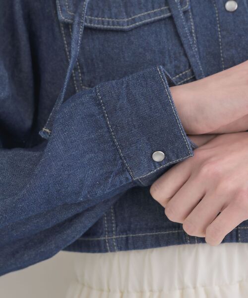 ems excite（エムズエキサイト）の「リボン付デニムSH（シャツ/ブラウス・レディース・インディゴブルー/ブラック/ホワイト系その他・FREE）」の7枚目の写真