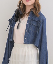 ems excite | リボン付デニムSH(シャツ/ブラウス)
