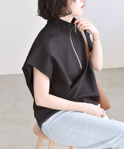 SHIPS for women / シップスウィメン quaranciel:〈洗濯機可能〉ライト ポンチ コンパクト フレンチスリーブ TEE SHIPS｜quaranciel:<洗濯機可能>ライト ポンチ コンパクト