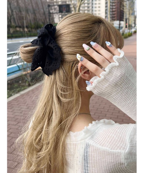 WC（ダブル シー）の「コットンライクレースシュシュ（シュシュ・レディース・ホワイト/ブラック/レッド・FREE）」の3枚目の写真