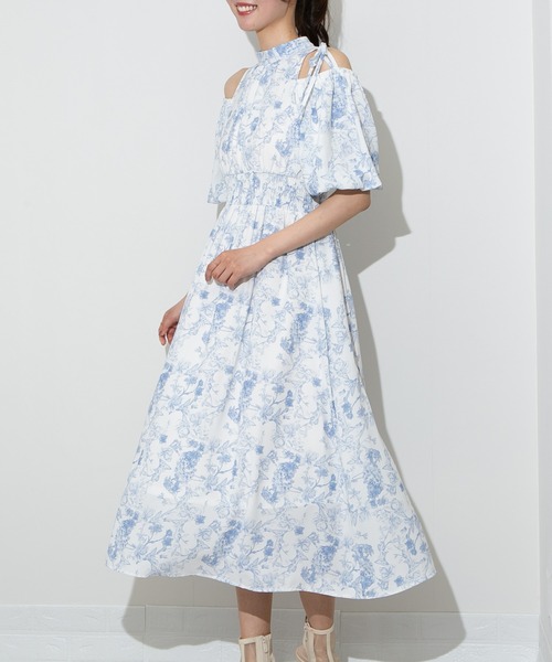 HUG O WaR ロング丈ギャザーワンピース サイズ1 キュプラ 花柄 HUG O