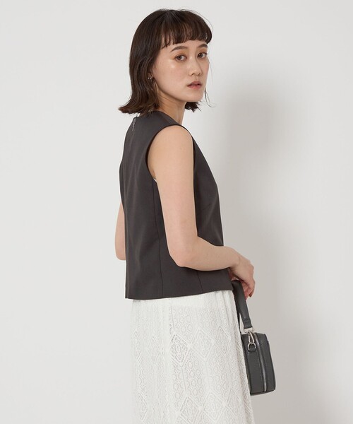 green label relaxing プルオーバーベスト◇未使用品 green label relaxing ベスト ジレ ペプラム ニット プル