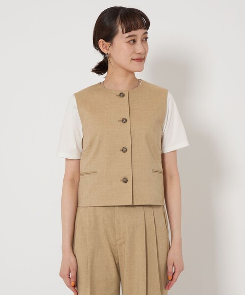 green label relaxing ネイビー ロングジレFREE size SHORTあり］ロングジレ