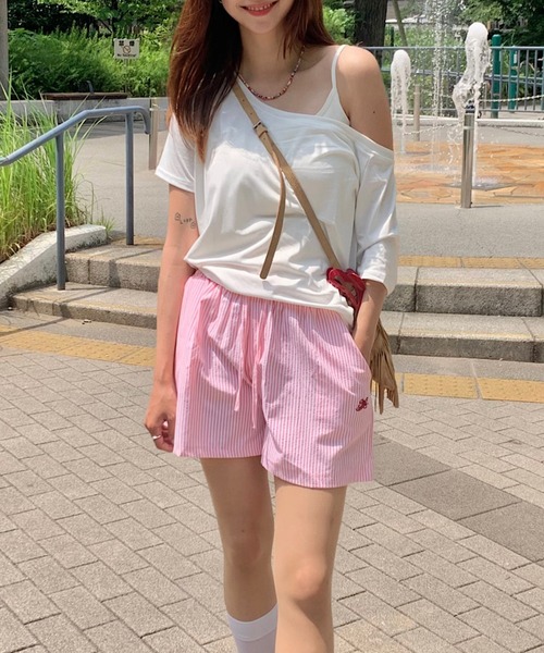 Teem Store(チームストア)の「ワンポイントストライプショートパンツ(その他パンツ・レディース・ブルー/ピンク・S/M)」の19枚目の写真