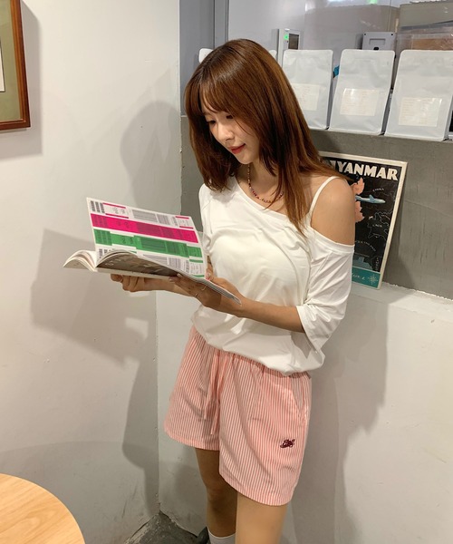 Teem Store(チームストア)の「ワンポイントストライプショートパンツ(その他パンツ・レディース・ブルー/ピンク・S/M)」の21枚目の写真