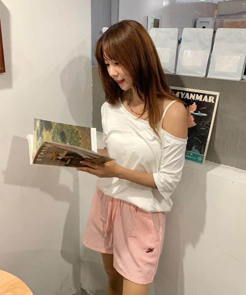 Teem Store(チームストア)の「ワンポイントストライプショートパンツ(その他パンツ・レディース・ブルー/ピンク・S/M)」の22枚目の写真