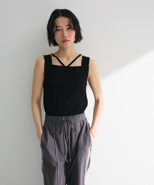 Green　Parks（グリーンパークス）の「2WAYニットタンクトップ（キャミソール・レディース・グレー/ホワイト系その他2/ブラック・FREE）」の8枚目の写真