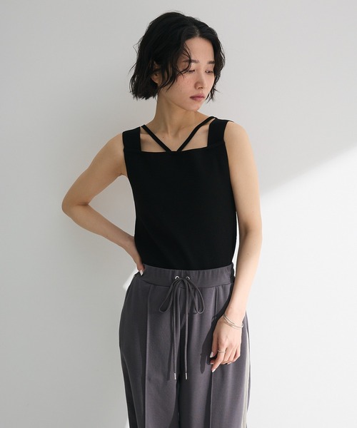 Green　Parks（グリーンパークス）の「2WAYニットタンクトップ（キャミソール・レディース・グレー/ホワイト系その他2/ブラック・FREE）」の11枚目の写真