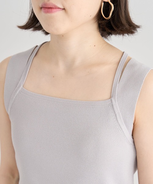 Green　Parks（グリーンパークス）の「2WAYニットタンクトップ（キャミソール・レディース・グレー/ホワイト系その他2/ブラック・FREE）」の18枚目の写真