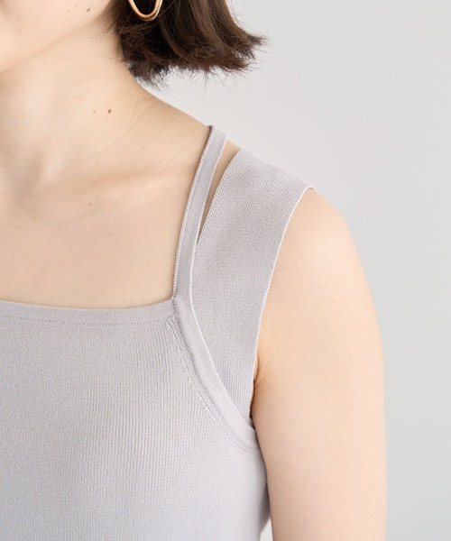 Green　Parks（グリーンパークス）の「2WAYニットタンクトップ（キャミソール・レディース・グレー/ホワイト系その他2/ブラック・FREE）」の20枚目の写真
