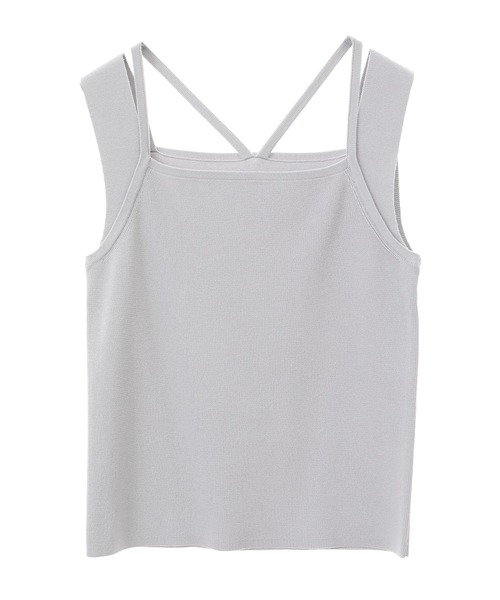 Green　Parks（グリーンパークス）の「2WAYニットタンクトップ（キャミソール・レディース・グレー/ホワイト系その他2/ブラック・FREE）」の21枚目の写真