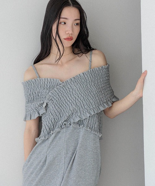 Heather(ヘザー)の「クロスシャーリングオールインワン 490860(つなぎ/オールインワン・レディース・グレー/グレー系その他/ブラック・S/M)」の14枚目の写真