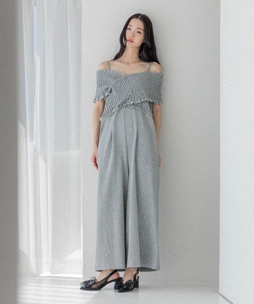 Heather（ヘザー）の「クロスシャーリングオールインワン 490860