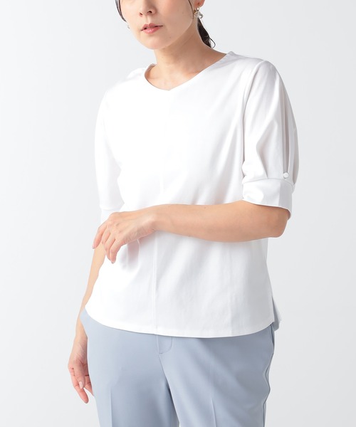 GALLORIA(ギャローリア)の「パフスリーブプルオーバー(Tシャツ/カットソー・レディース・ブラック/ホワイト・LL/S/M/L)」の1枚目の写真