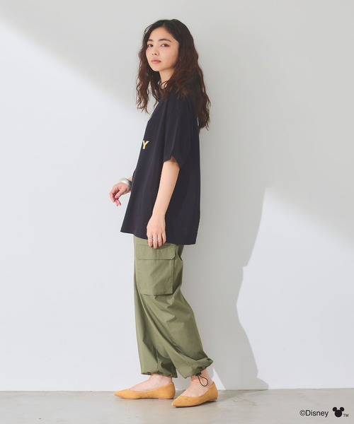 Disney（ディズニー）の「【Disney/ディズニー】ミッキーマウスフェイスプリントTシャツ（Tシャツ/カットソー・レディース・ブラック/オフホワイト・M/LL/L）」の13枚目の写真