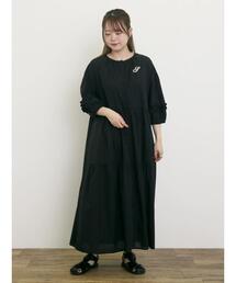 【S/Mサイズ】イニシャル刺繍7分袖ティアードワンピース