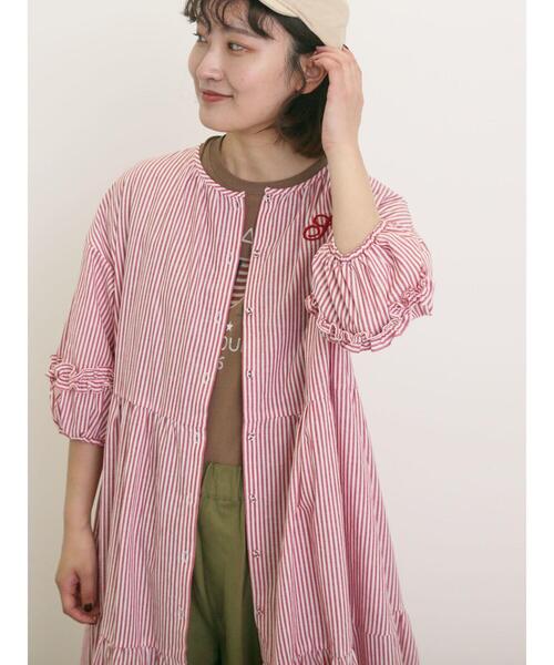 Samansa Mos2（サマンサ モスモス）の「【S/Mサイズ】イニシャル刺繍7分袖ティアードワンピース（ワンピース・レディース・レッド/ネイビー/ブラック/チャコールグレー・M/S）」の18枚目の写真