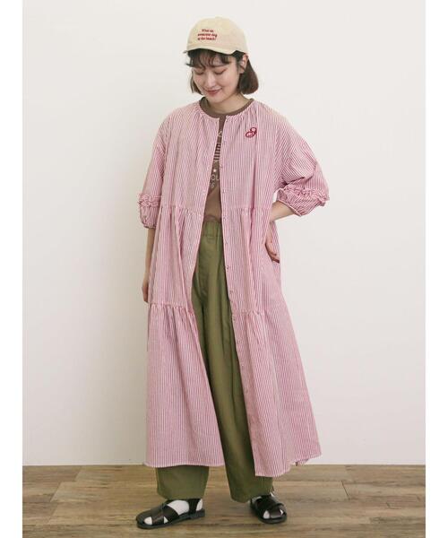 Samansa Mos2（サマンサ モスモス）の「【S/Mサイズ】イニシャル刺繍7分袖ティアードワンピース（ワンピース・レディース・レッド/ネイビー/ブラック/チャコールグレー・M/S）」の13枚目の写真