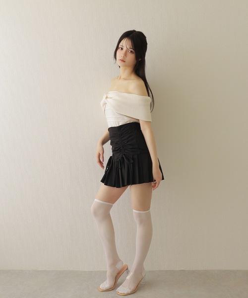 M DOLLY（エムドリー）の「twin ribbon pleats mini skirt/ツインリボンプリーツミニスカート（スカート・レディース・ブラック/グレー・M/S）」の11枚目の写真
