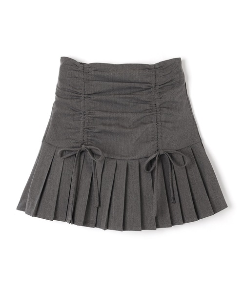 M DOLLY（エムドリー）の「twin ribbon pleats mini skirt/ツインリボンプリーツミニスカート（スカート・レディース・ブラック/グレー・M/S）」の5枚目の写真