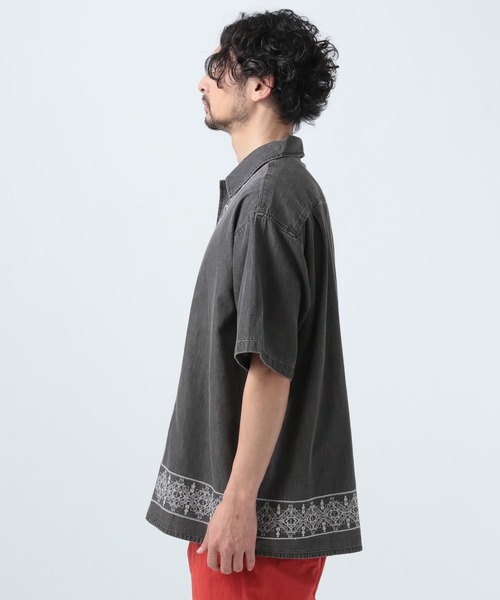 BAYFLOW(ベイフロー)の「インディアパターン刺繍シャツ(シャツ/ブラウス・メンズ・ブルー/ブラック・MEDIUM/LARGE)」の9枚目の写真