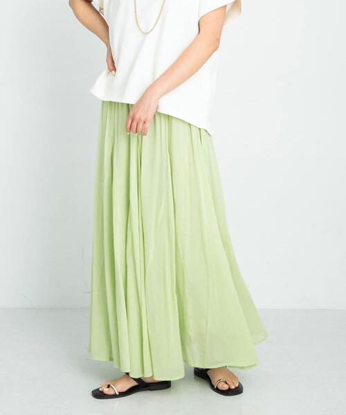 URBAN RESEARCH Sonny Label(アーバンリサーチサニーレーベル)の「エアリーコットンボイルフレアスカート(スカート・レディース・パープル系その他/スミクロ/グリーン系その他/ブルー・FREE)」の3枚目の写真