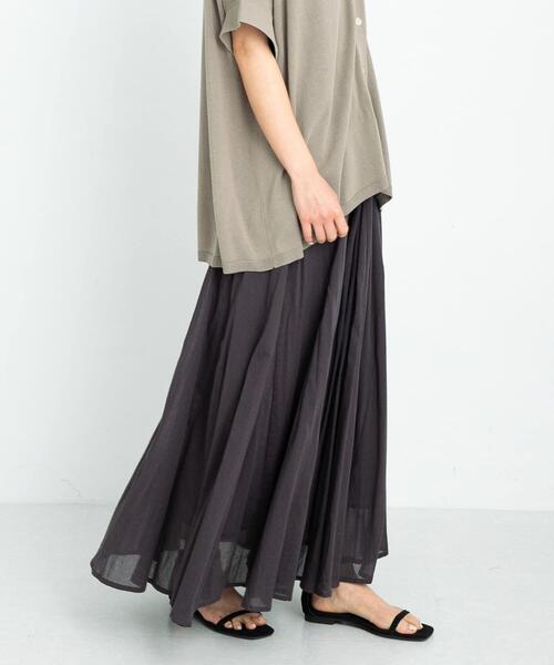 URBAN RESEARCH Sonny Label(アーバンリサーチサニーレーベル)の「エアリーコットンボイルフレアスカート(スカート・レディース・パープル系その他/スミクロ/グリーン系その他/ブルー・FREE)」の2枚目の写真